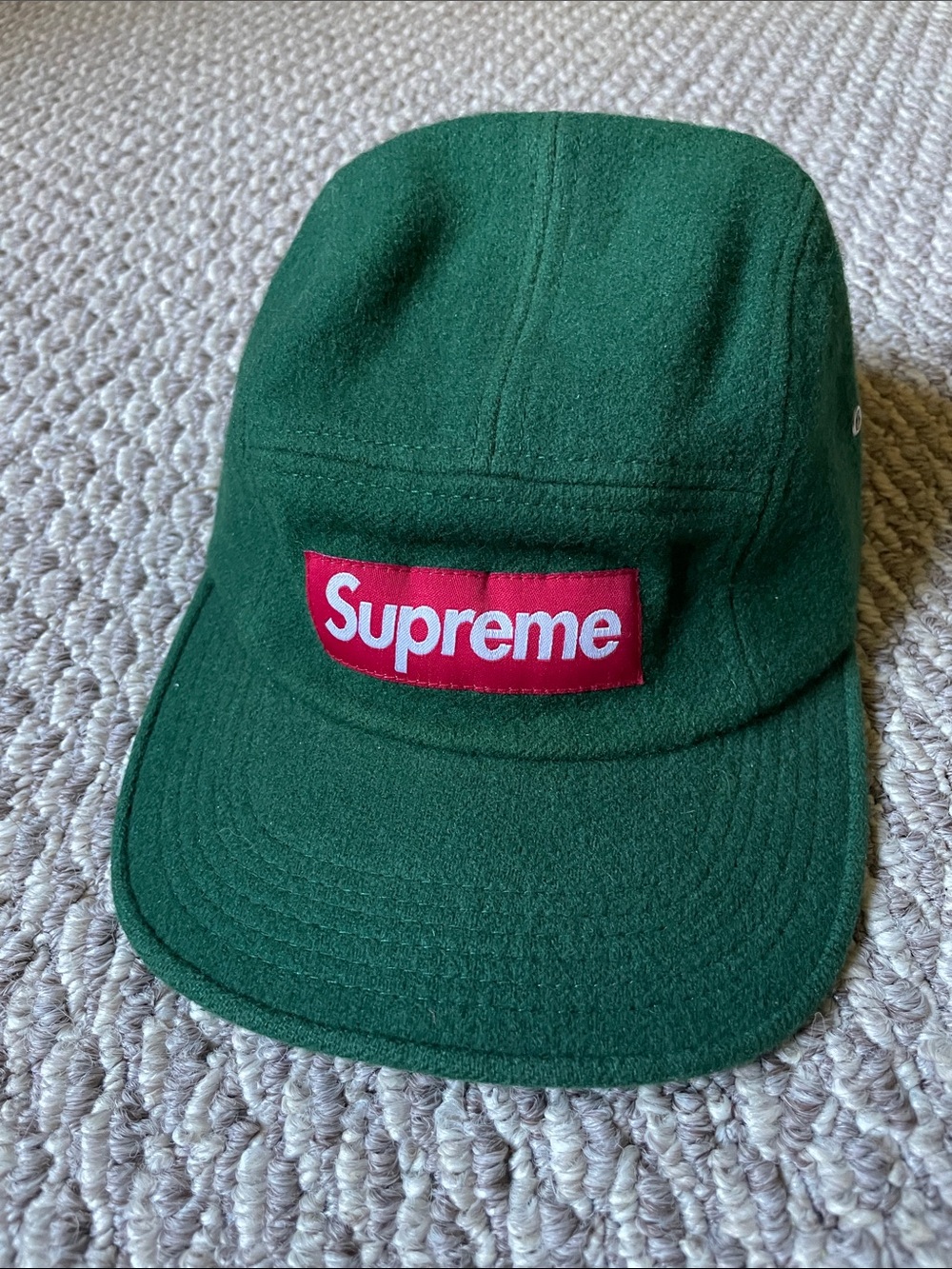 Rare Supreme x Woolrich 5 panel camp Strapback hat
